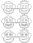 Трафарет рожицы обезьяны (символ 2016 года)