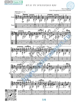 Если б не было тебя (Ноты и табы для гитары соло)