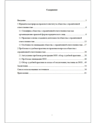 Правовое положение ООО - дипломная работа