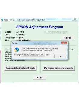 Adjustment program Epson Home XP-100, XP-102, XP-103