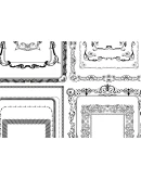 Черно-белые векторные рамки для текста с завитками