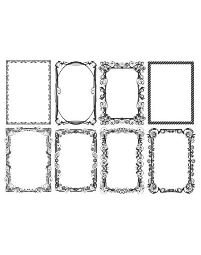 Черно-белые векторные дизайнерские рамки для текста