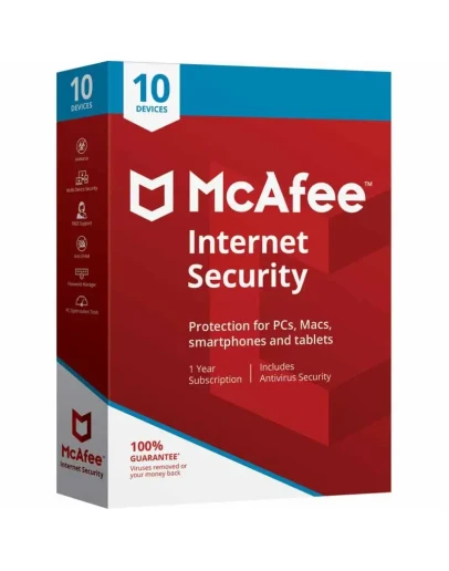 Mcafee Internet Security 1 ГОД/ 10 устройств