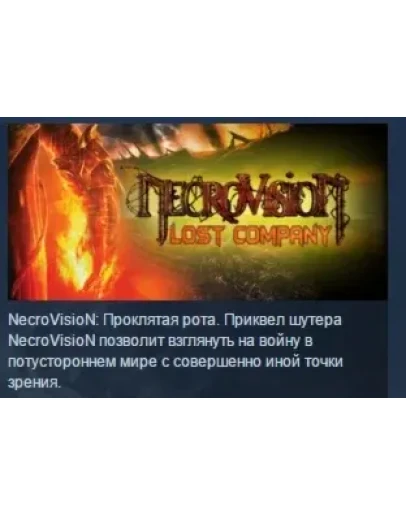Necrovision Lost Company STEAM KEY РФ+СНГ СТИМ ЛИЦЕНЗ