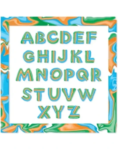 Векторный декоративный шрифт, буквы из пластилина Векторный декоративный шрифт, буквы из пластилина