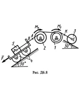 Решение задачи Д6 В81 (рис. 8 усл. 1) термех Тарг 1988