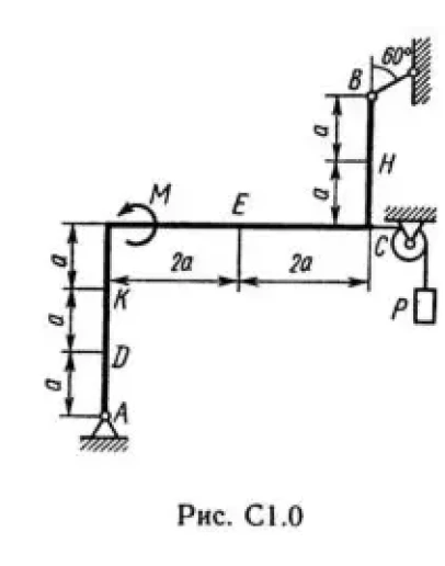 Решение С1-01 (Рисунок С1.0 условие 1 С.М. Тарг 1989 г)