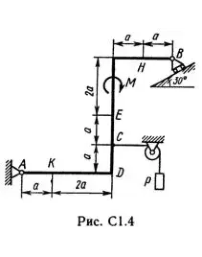 Решение С1-41 (Рисунок С1.4 условие 1 С.М. Тарг 1989 г)