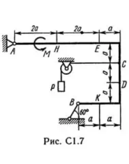 Решение С1-78 (Рисунок С1.7 условие 8 С.М. Тарг 1989 г)