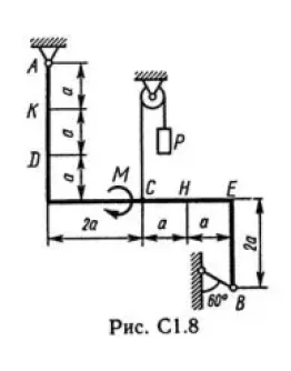 Решение С1-88 (Рисунок С1.8 условие 8 С.М. Тарг 1989 г)
