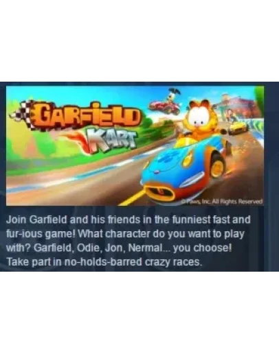 Garfield Kart STEAM KEY REGION FREE GLOBAL+РОССИЯ