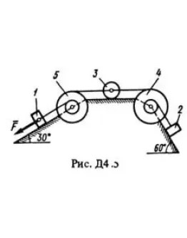 Задача Д4 Вариант 50, решебник термех С.М. Тарг 1983 г