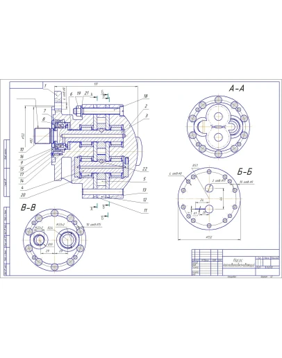 Чертеж Насос топливоподкачивающий