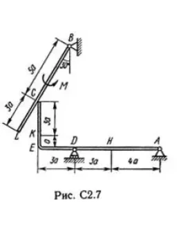 Решение С2-78 (Рисунок С2.7 условие 8 С.М. Тарг 1989 г)