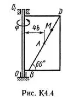 Решение К4-46 (Рисунок К4.4 условие 6 С.М. Тарг 1989 г)