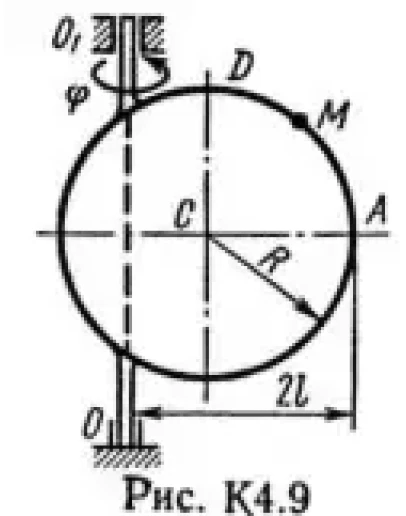 Решение К4-91 (Рисунок К4.9 условие 1 С.М. Тарг 1989 г)
