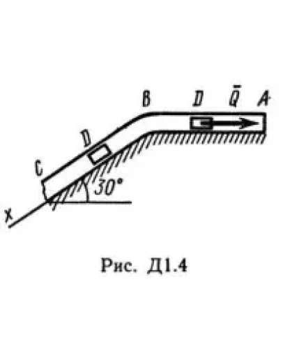 Решение Д1-42 (Рисунок Д1.4 условие 2 С.М. Тарг 1989 г)