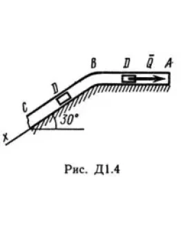 Решение Д1-44 (Рисунок Д1.4 условие 4 С.М. Тарг 1989 г)