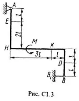 Решение С1-33 (Рисунок С1.3 условие 3 С.М. Тарг 1988 г)
