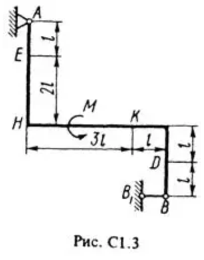 Решение С1-33 (Рисунок С1.3 условие 3 С.М. Тарг 1988 г)