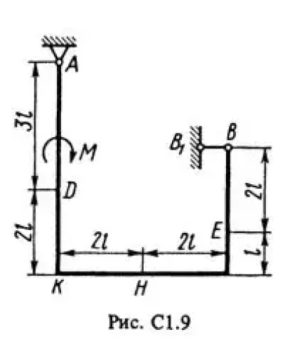 Решение С1-90 (Рисунок С1.9 условие 0 С.М. Тарг 1988 г)