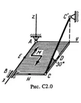 Решение С2-00 (Рисунок С2.0 условие 0 С.М. Тарг 1988 г)