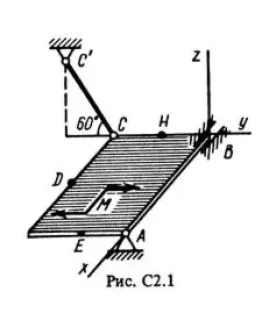 Решение С2-18 (Рисунок С2.1 условие 8 С.М. Тарг 1988 г)