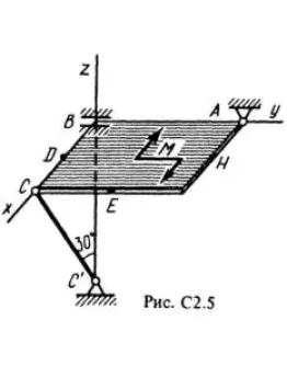 Решение С2-50 (Рисунок С2.5 условие 0 С.М. Тарг 1988 г)