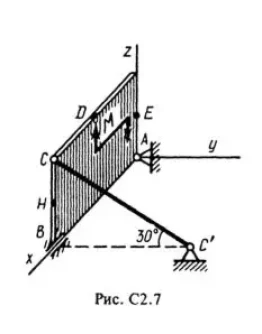 Решение С2-77 (Рисунок С2.7 условие 7 С.М. Тарг 1988 г)