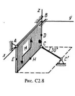 Решение С2-80 (Рисунок С2.8 условие 0 С.М. Тарг 1988 г)