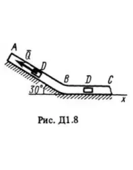 Решение Д1-85 (Рисунок Д1.8 условие 5 С.М. Тарг 1988 г)