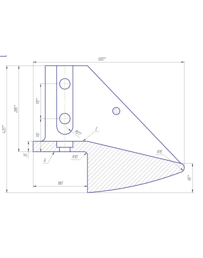 Чертежи черпаков улитковых питателей мельниц.