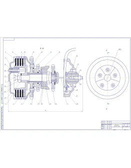 Чертеж Сцепление мотоцикла Иж Юпитер-5