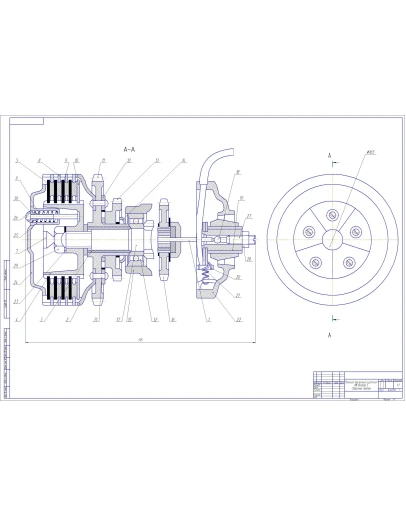Чертеж Сцепление мотоцикла Иж Юпитер-5