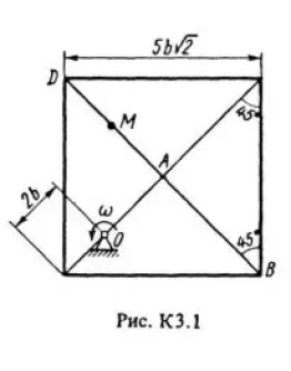 Решение К3-15 (Рисунок К3.1 условие 5 С.М. Тарг 1988 г)