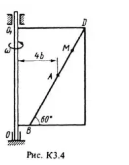 Решение К3-43 (Рисунок К3.4 условие 3 С.М. Тарг 1988 г)