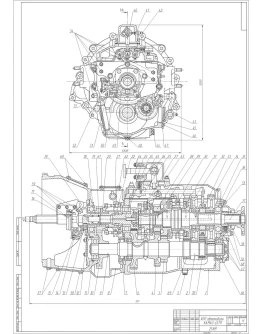 Чертеж Коробка передач КАМАЗ 65111