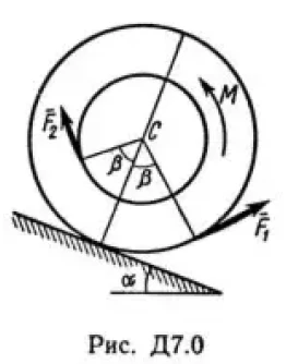 Решение Д7-00 (Рисунок Д7.0 условие 0 С.М. Тарг 1989 г)