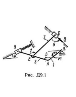 Решение Д9-10 (Рисунок Д9.1 условие 0 С.М. Тарг 1989 г)