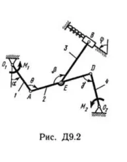 Решение Д9-29 (Рисунок Д9.2 условие 9 С.М. Тарг 1989 г)
