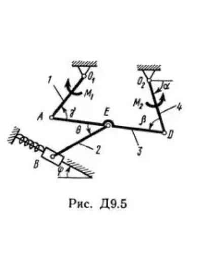 Решение Д9-52 (Рисунок Д9.5 условие 2 С.М. Тарг 1989 г)