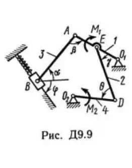 Решение Д9-97 (Рисунок Д9.9 условие 7 С.М. Тарг 1989 г)