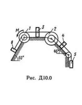Решение Д10-05 (Рисунок Д10.0 условие 5 С.М Тарг 1989г)