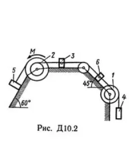 Решение Д10-25 (Рисунок Д10.2 условие 5 С.М Тарг 1989г)