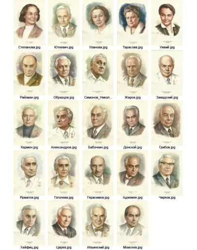 Портреты деятелей искусств СССР на открытках, вып 1 и 2