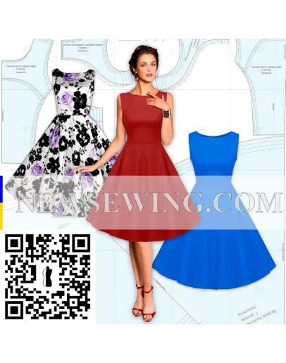 Готовая выкройка платья в стиле 50