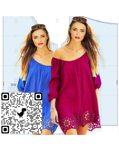 Готовая выкройка модной летней туники в четырех размера