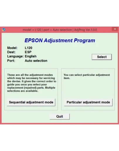 Adjustment program Epson L120