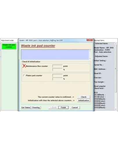 Adjustment program Epson WF3010, WF3520, WF3530, WF3540