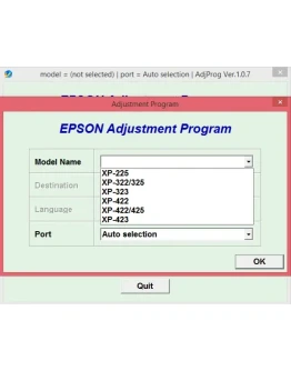 Adjustment program Epson XP-225, XP-322, XP-323,XP-423